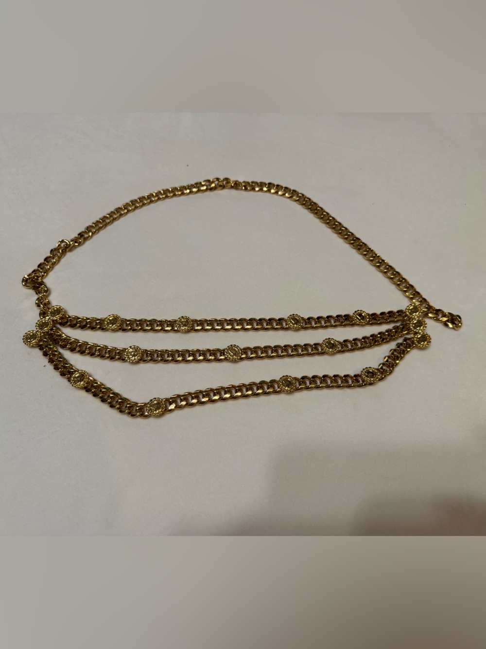 Gold Tone Layered Chain Necklace - Women Jewelry
